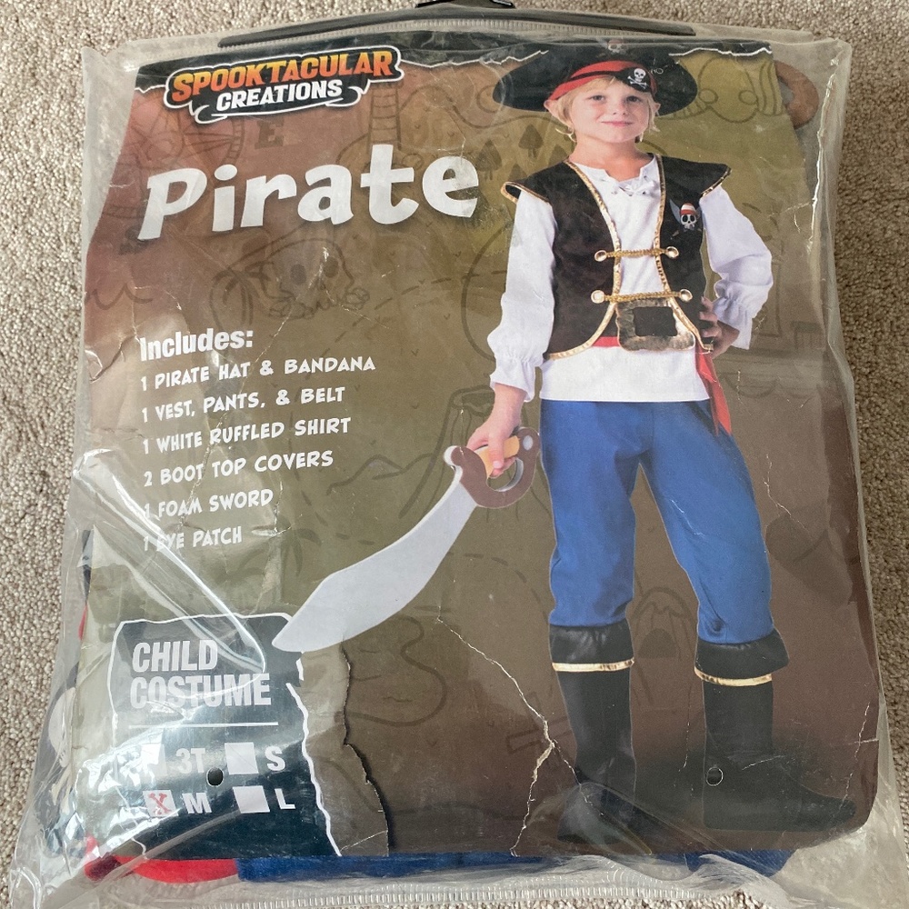 Youth Pirate Costume Size Medium